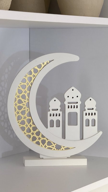 هلال رمضان مضيء ( خشبي )