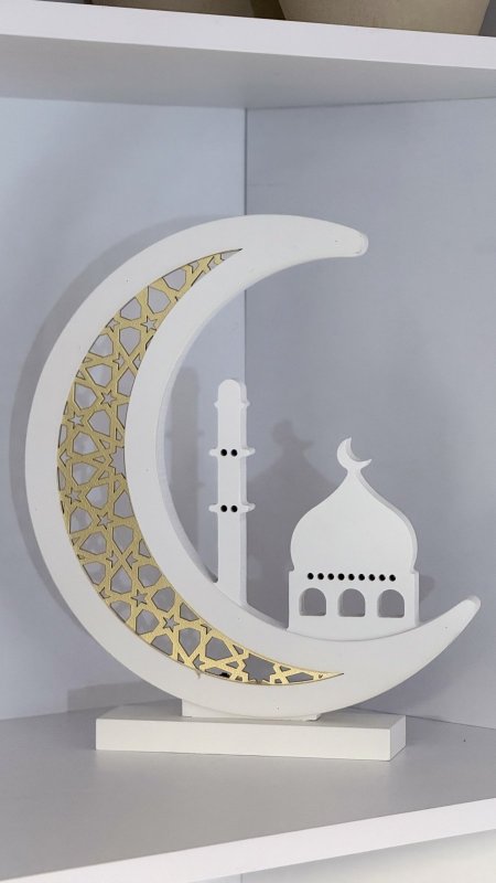 هلال رمضان مضيء ( خشبي )